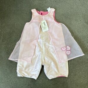 Escada Pink silk & cotton Romper with organza overlay sz 9 months